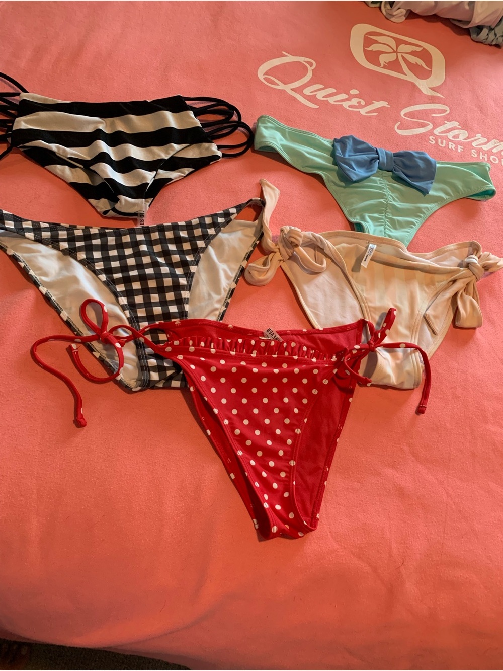 Lot of 5 Bikini Bottoms All Size M EUC